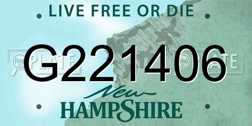 G221406 New Hampshire License Plate