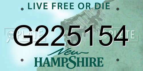 G225154 New Hampshire License Plate
