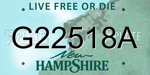 G22518A New Hampshire License Plate