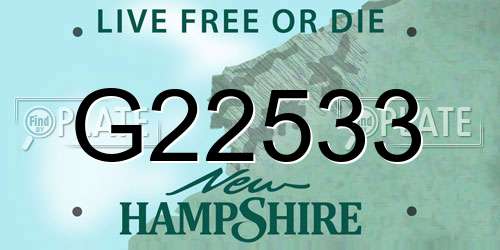 G22533 New Hampshire License Plate
