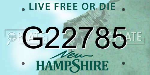 G22785 New Hampshire License Plate