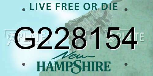 G228154 New Hampshire License Plate