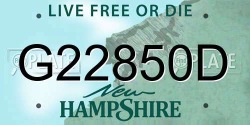 G22850D New Hampshire License Plate