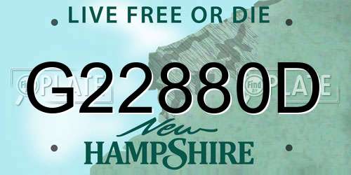 G22880D New Hampshire License Plate