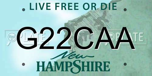 G22CAA New Hampshire License Plate
