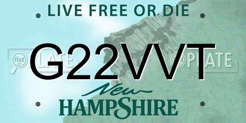 G22VVT New Hampshire License Plate