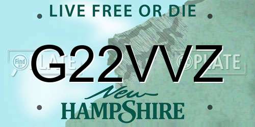 G22VVZ New Hampshire License Plate