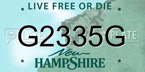 G2335G New Hampshire License Plate