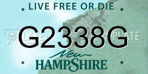 G2338G New Hampshire License Plate