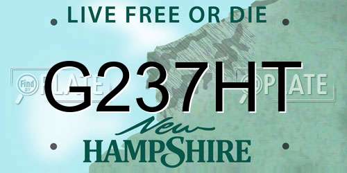 G237HT New Hampshire License Plate