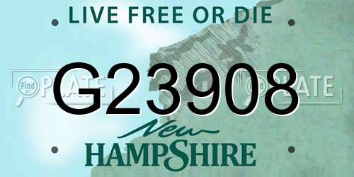 G23908 New Hampshire License Plate