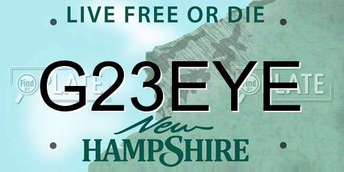 G23EYE New Hampshire License Plate