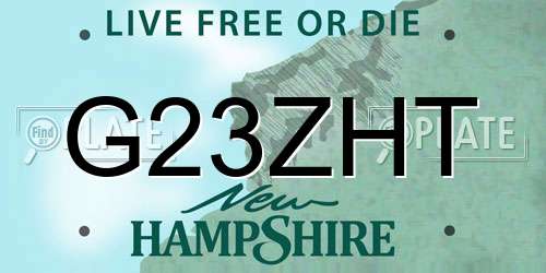 G23ZHT New Hampshire License Plate