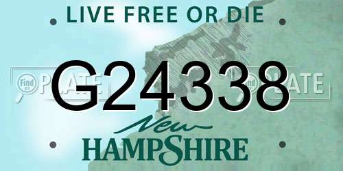 G24338 New Hampshire License Plate