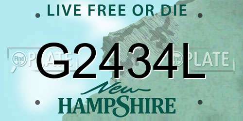 G2434L New Hampshire License Plate