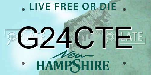 G24CTE New Hampshire License Plate