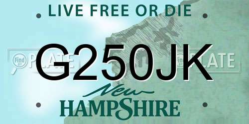 G250JK New Hampshire License Plate