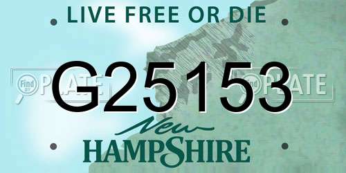 G25153 New Hampshire License Plate