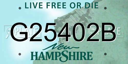 G25402B New Hampshire License Plate