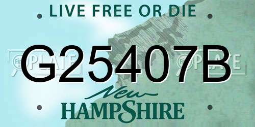 G25407B New Hampshire License Plate