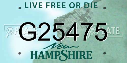 G25475 New Hampshire License Plate