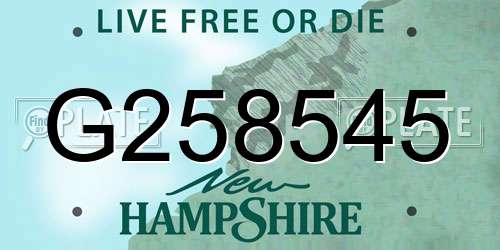 G258545 New Hampshire License Plate