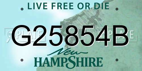 G25854B New Hampshire License Plate