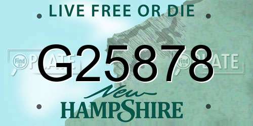 G25878 New Hampshire License Plate
