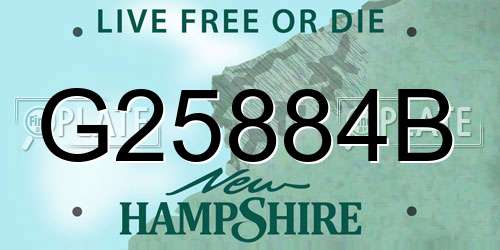 G25884B New Hampshire License Plate