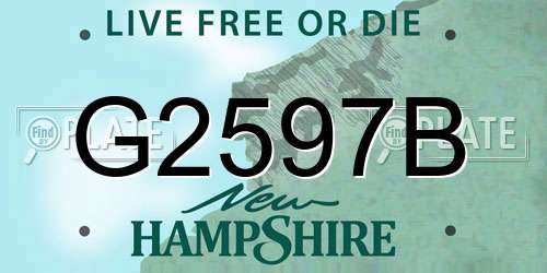 G2597B New Hampshire License Plate