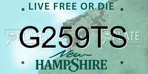 G259TS New Hampshire License Plate