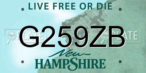 G259ZB New Hampshire License Plate