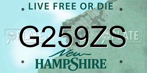 G259ZS New Hampshire License Plate