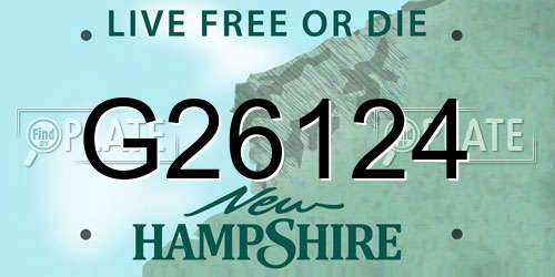 G26124 New Hampshire License Plate