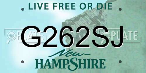 G262SJ New Hampshire License Plate