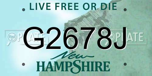 G2678J New Hampshire License Plate