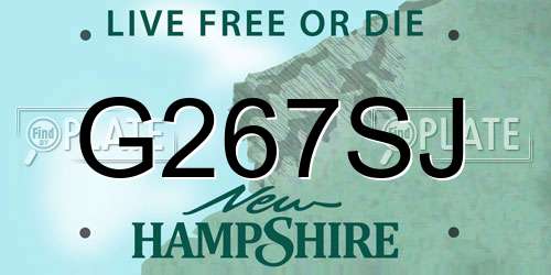 G267SJ New Hampshire License Plate