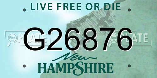 G26876 New Hampshire License Plate