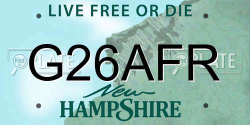 G26AFR New Hampshire License Plate