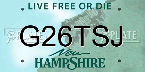 G26TSJ New Hampshire License Plate