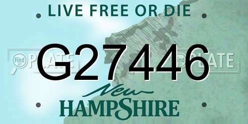 G27446 New Hampshire License Plate