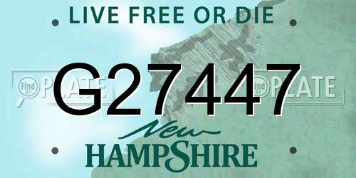 G27447 New Hampshire License Plate