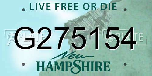 G275154 New Hampshire License Plate