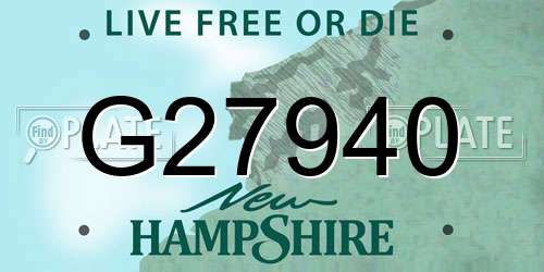 G27940 New Hampshire License Plate