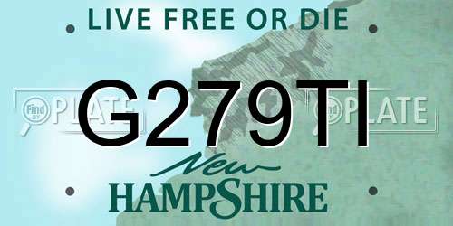 G279TI New Hampshire License Plate