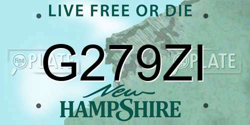 G279ZI New Hampshire License Plate