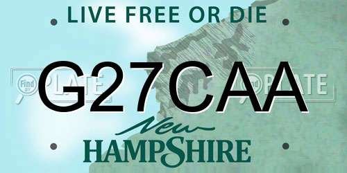 G27CAA New Hampshire License Plate