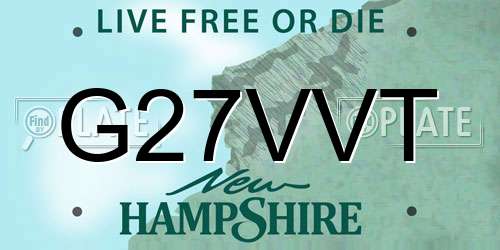 G27VVT New Hampshire License Plate