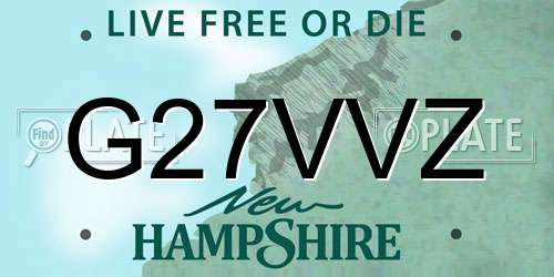 G27VVZ New Hampshire License Plate