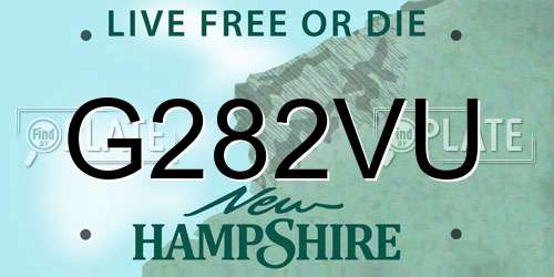 G282VU New Hampshire License Plate